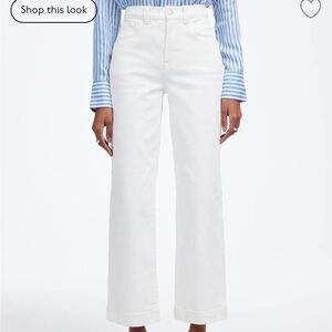 Madewell Perfect Vintage Wide Leg Crop White Jeans
